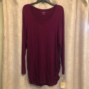 NWT long sleeve maternity shirt dark purple xl